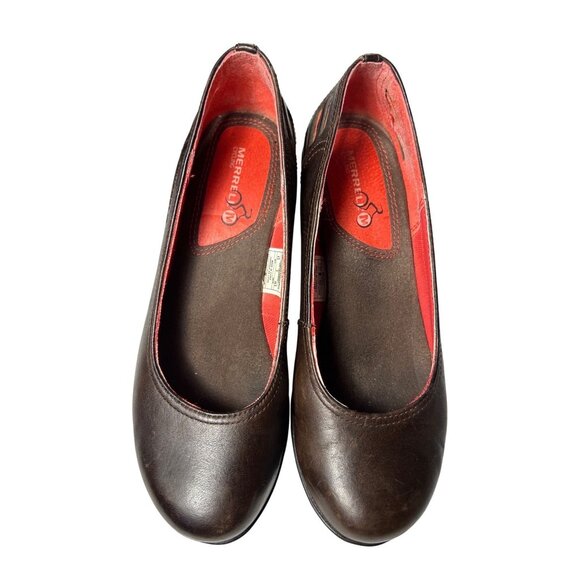 Merrell Brown Heels Evera Cross Cycling Shoes US Size 5.5 Women’s Leather Slip O - Picture 2 of 9